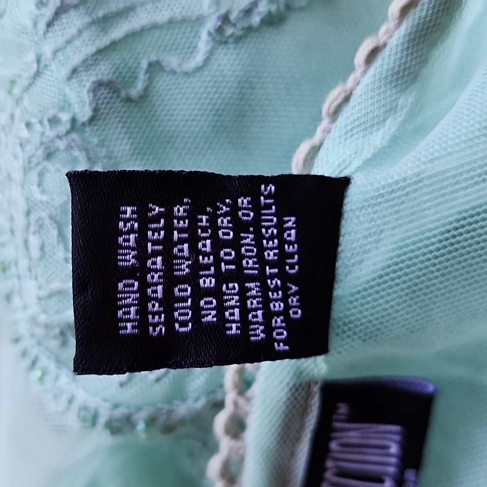 The Pyramid Collection Mint Green Sheer Dress - Picture 6 of 7